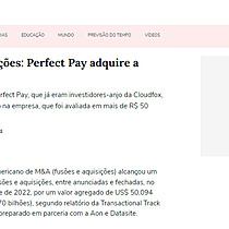 Fuses e Aquisies: Perfect Pay adquire a Cloudfox